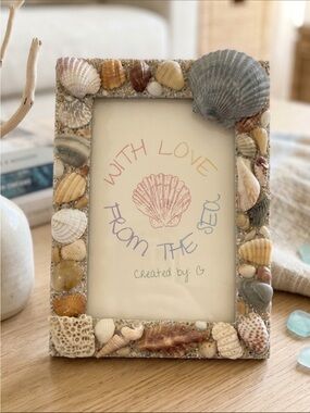 BEAUTIFUL 😍✨ 🐚 Seashell Photo Frame | Natural Multi Colors | Coastal Home Decor